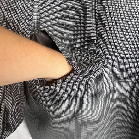 Calvin Klein 100% Wool Pattern Black Gray Sports Coat Blazer Jacket Size 44R - Picture 10 of 11